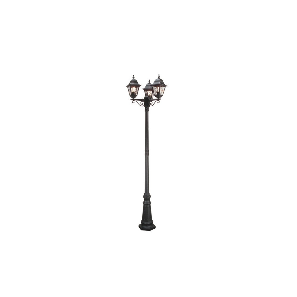 NR8 Norfolk aluminium black triple post exterior lantern, IP43
