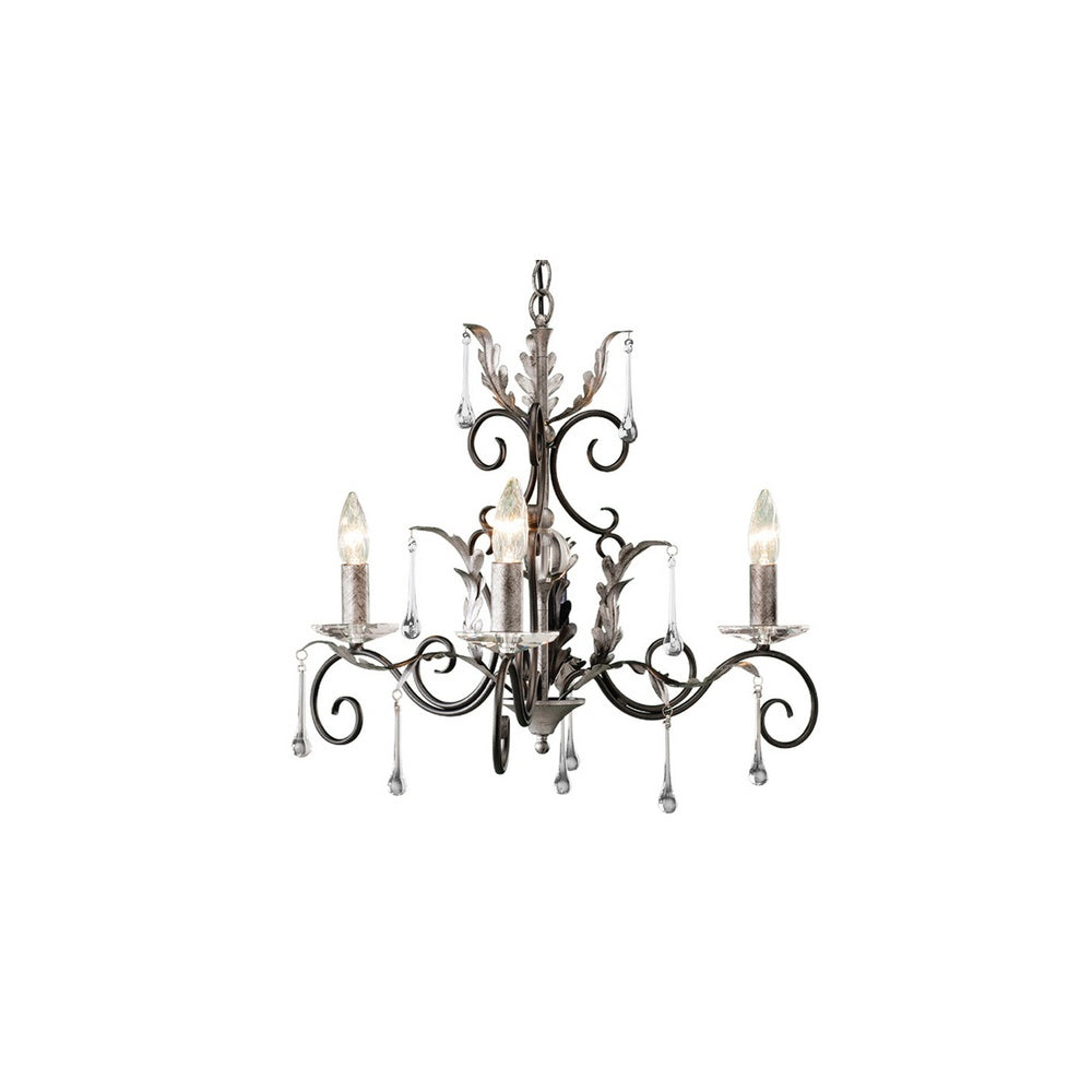 Amarilli 3 Light Ceiling Pendant Light In Black And Silver Finish