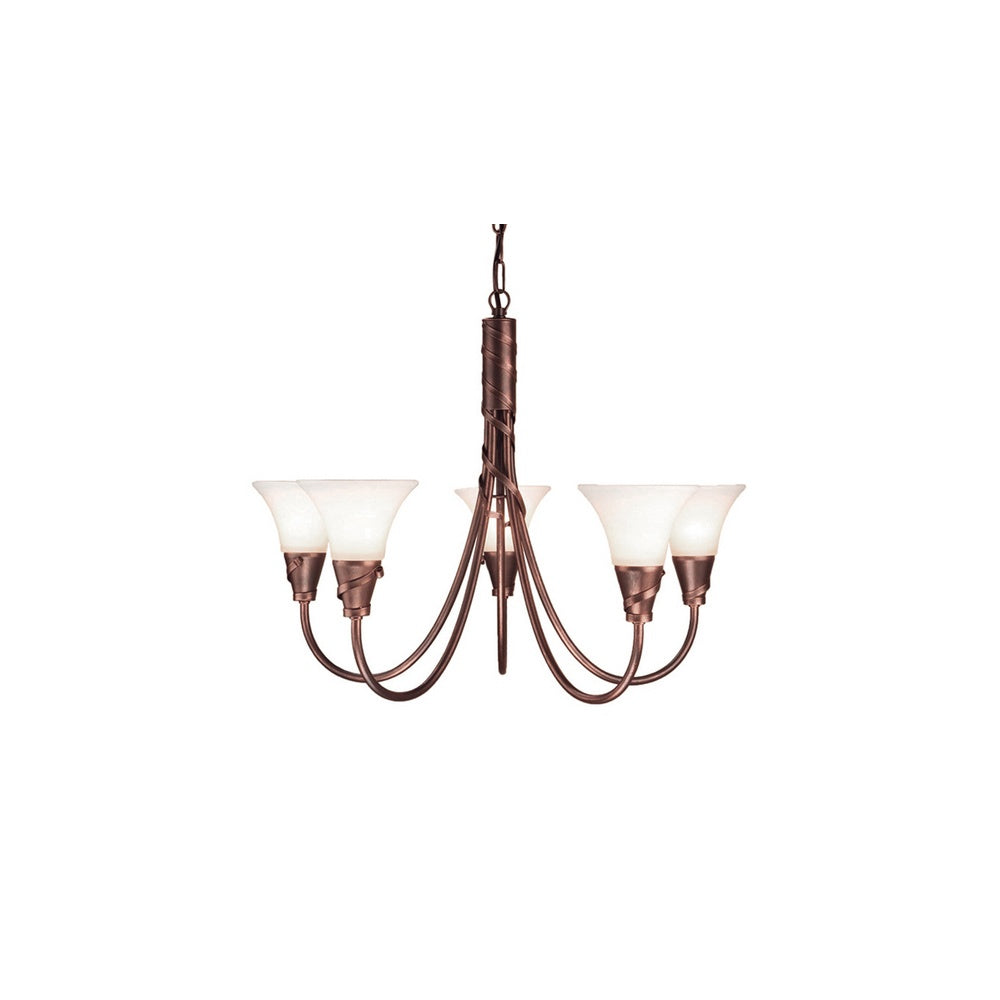 EM5 COPPER Emily bronze five light ceiling pendant