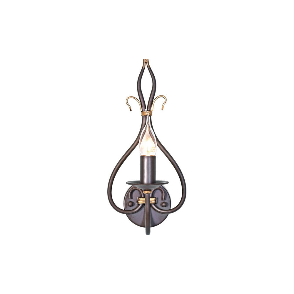 WM1 Rust/Gold Windermere wrought iron single wall light