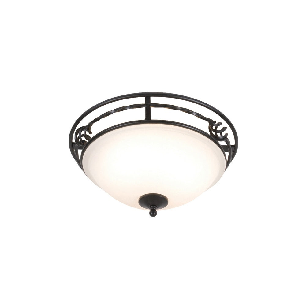 PB/F/A BLACK Pembroke two light flush ceiling light