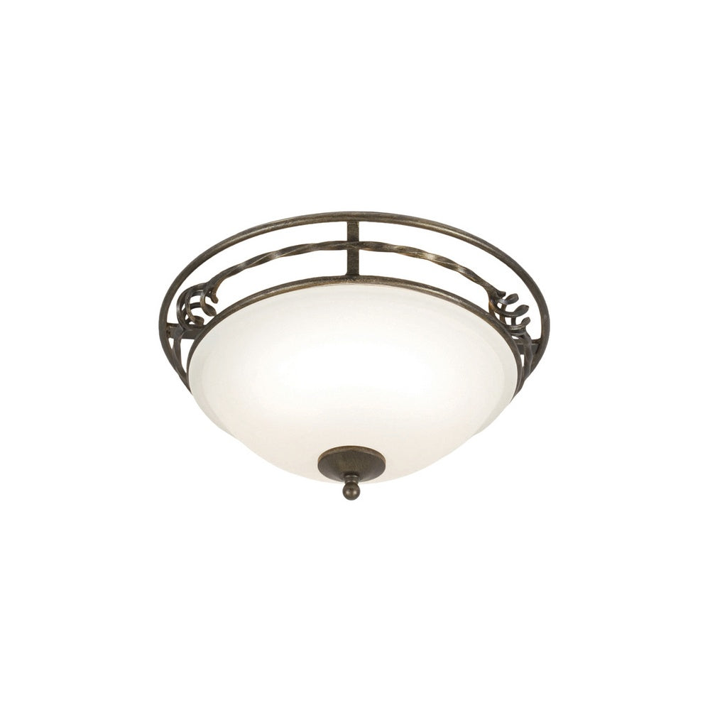 Pembroke BLACK GOLD two light flush ceiling light