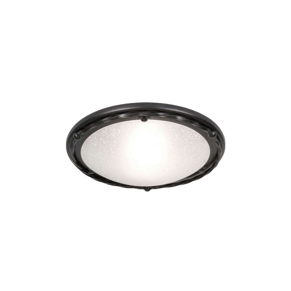 PB/F/B BLACK Pembroke one light flush ceiling light