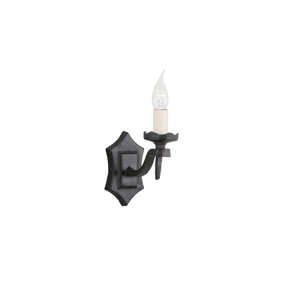RY1B BLACK Rectory black wrought iron single wall light