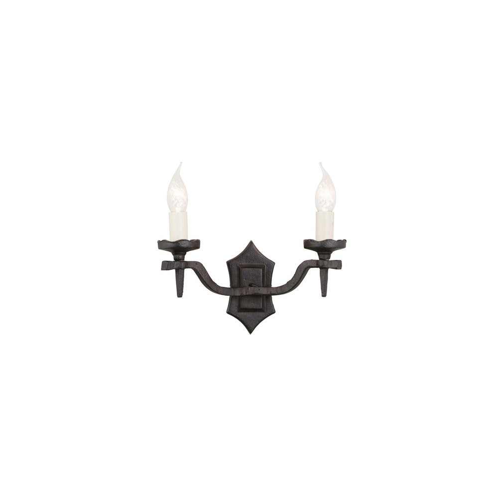 RY2B BLACK Rectory black wrought iron twin wall light