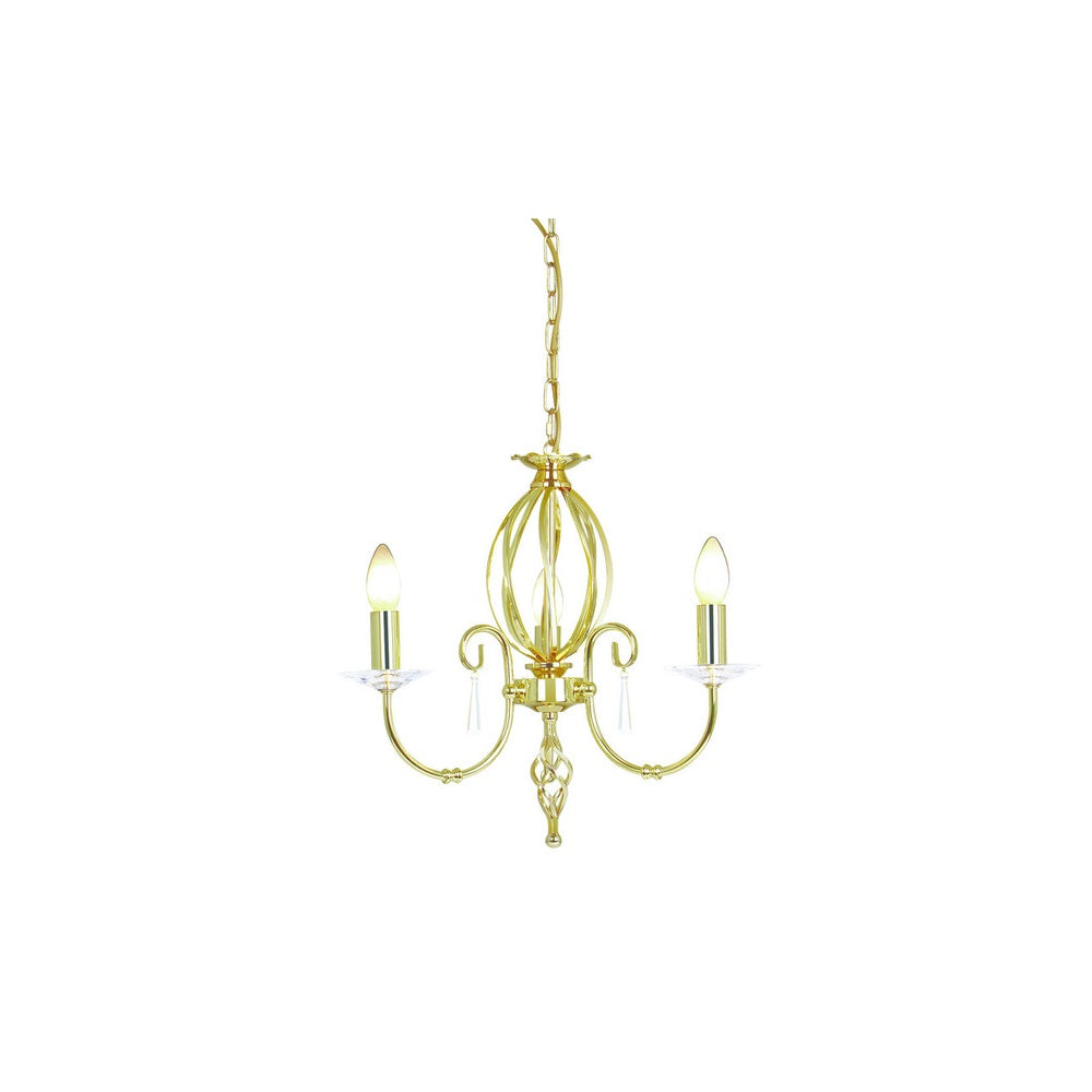 Aegean 3 Light Ceiling Pendant In Polished Brass Finish AG3-POL-BRASS