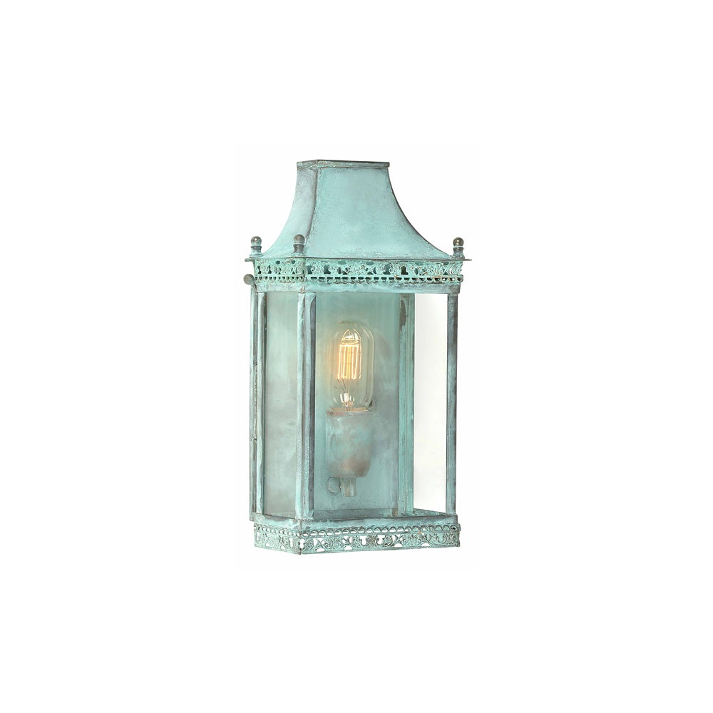 Regents Park Solid Brass Outdoor Verdigris Wall Lantern