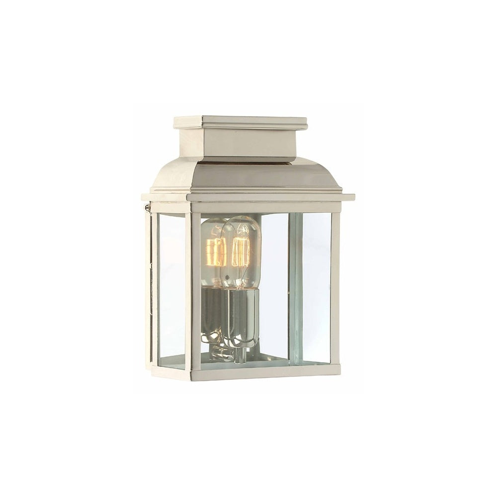 Old Bailey Solid Brass Outdoor Lantern, Polished Nickel