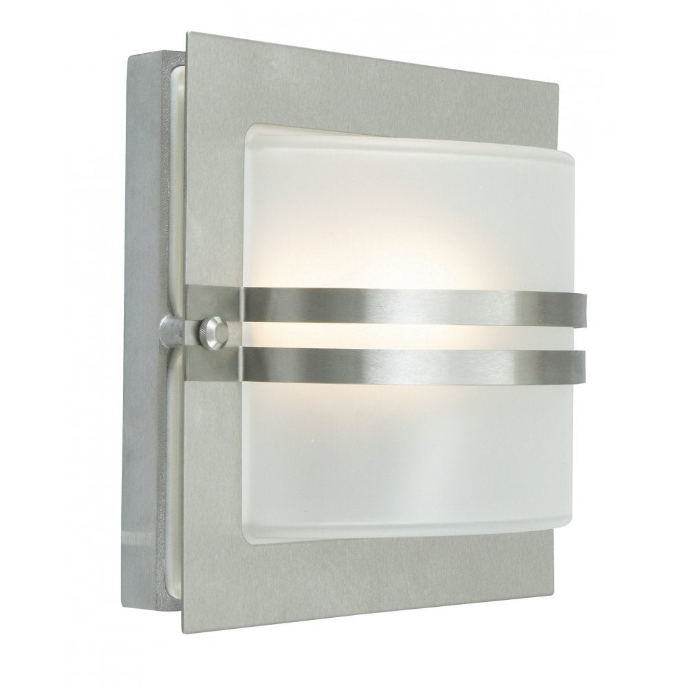 Bern Exterior Wall Light In Stainless Steel With Opal Glass IP54