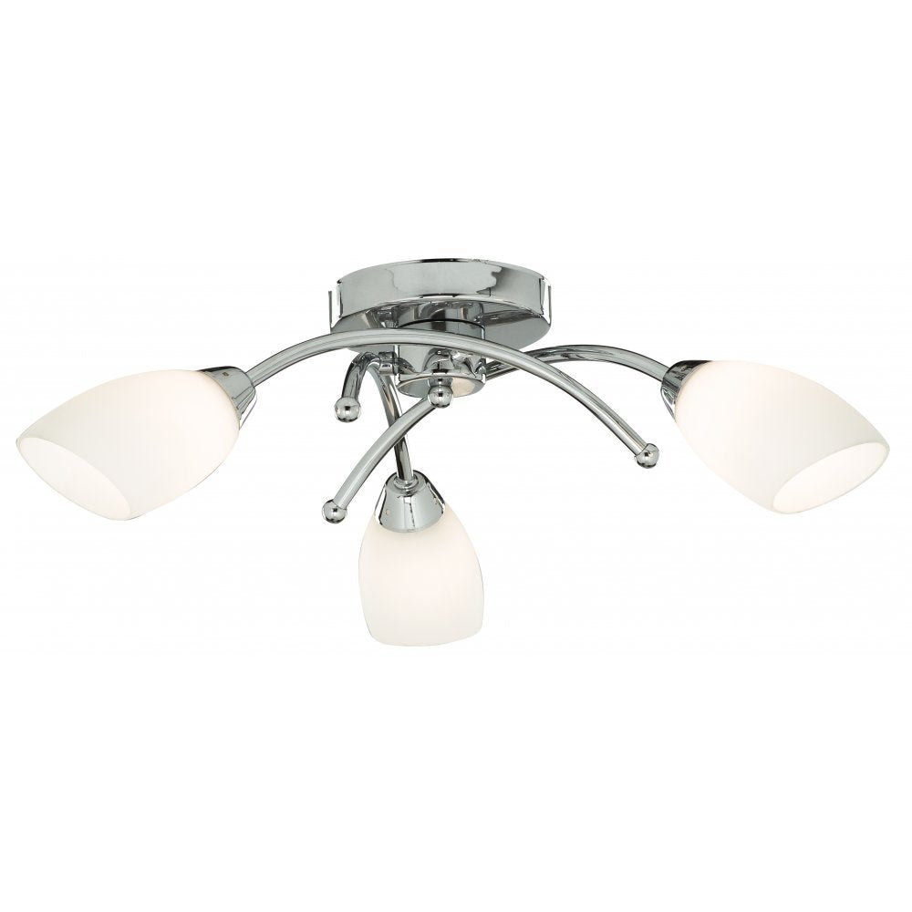 Opera 3 Light Flush Ceiling Light In Polished Chrome Finish 8183-3CC
