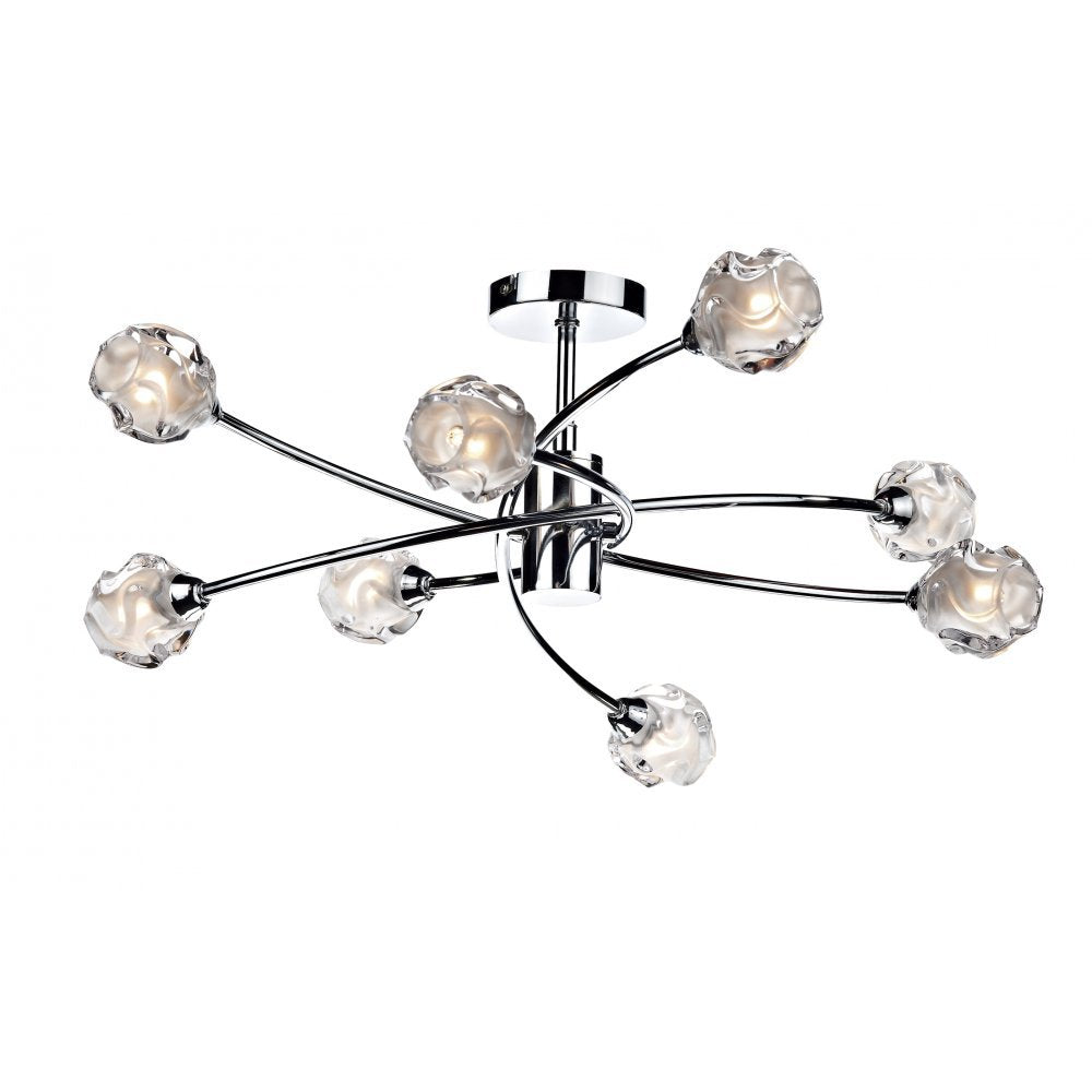 SEA0850 Seattle 8 Light Semi Flush Light in Polished Chrome