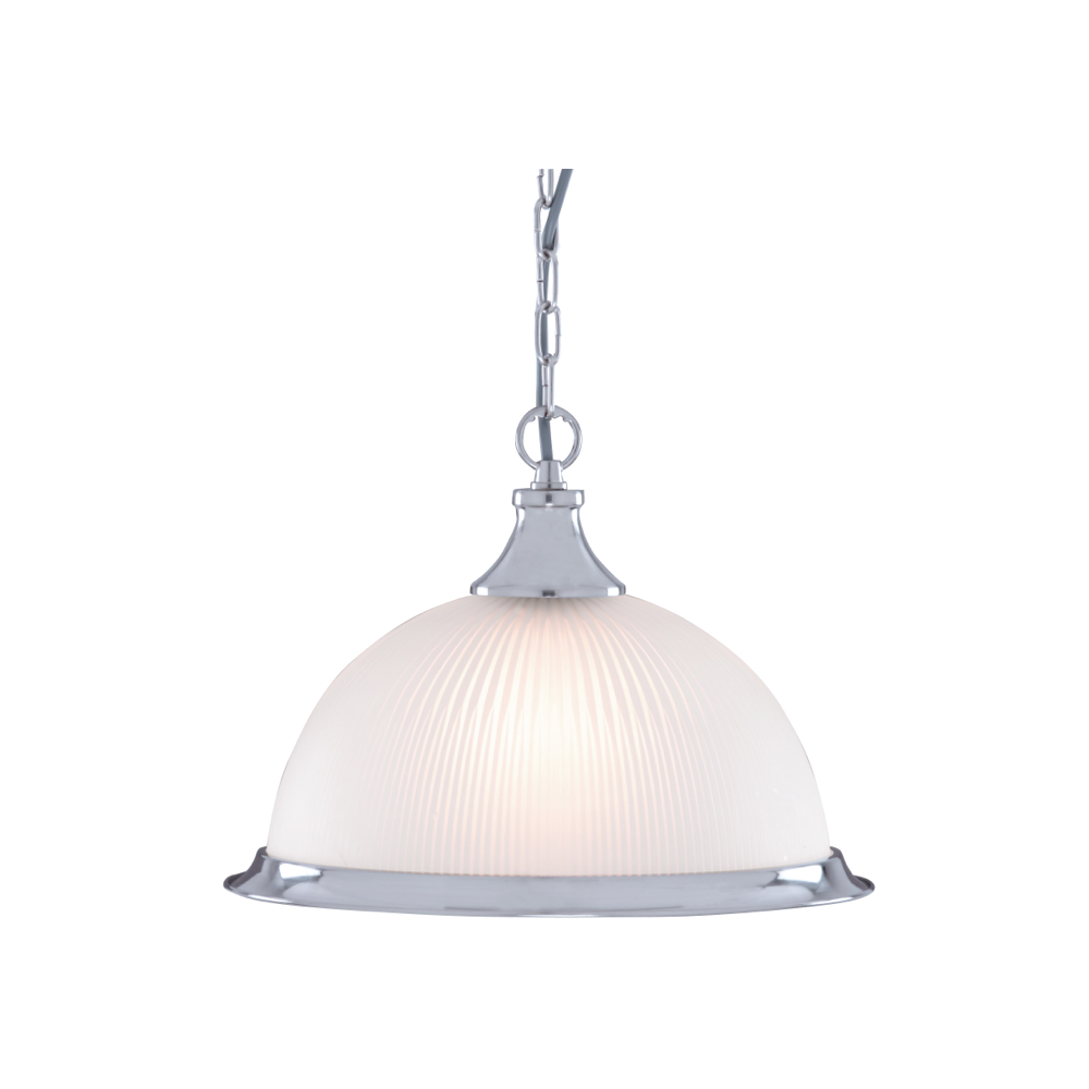 American Diner Ceiling Pendant Light In Satin Silver Finish 1044