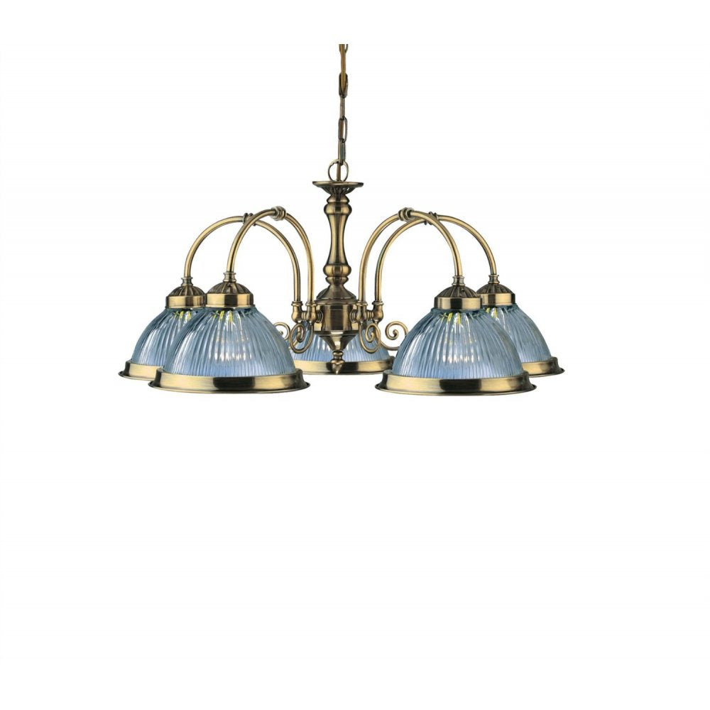 American Diner 5 Light Ceiling Pendant Light In Antique Brass Finish 9345-5