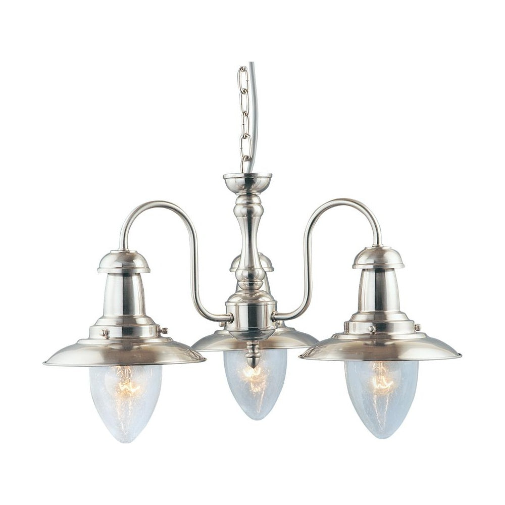 Fisherman 3 Light Ceiling Pendant Light In Satin Silver Finish 5333-3SS