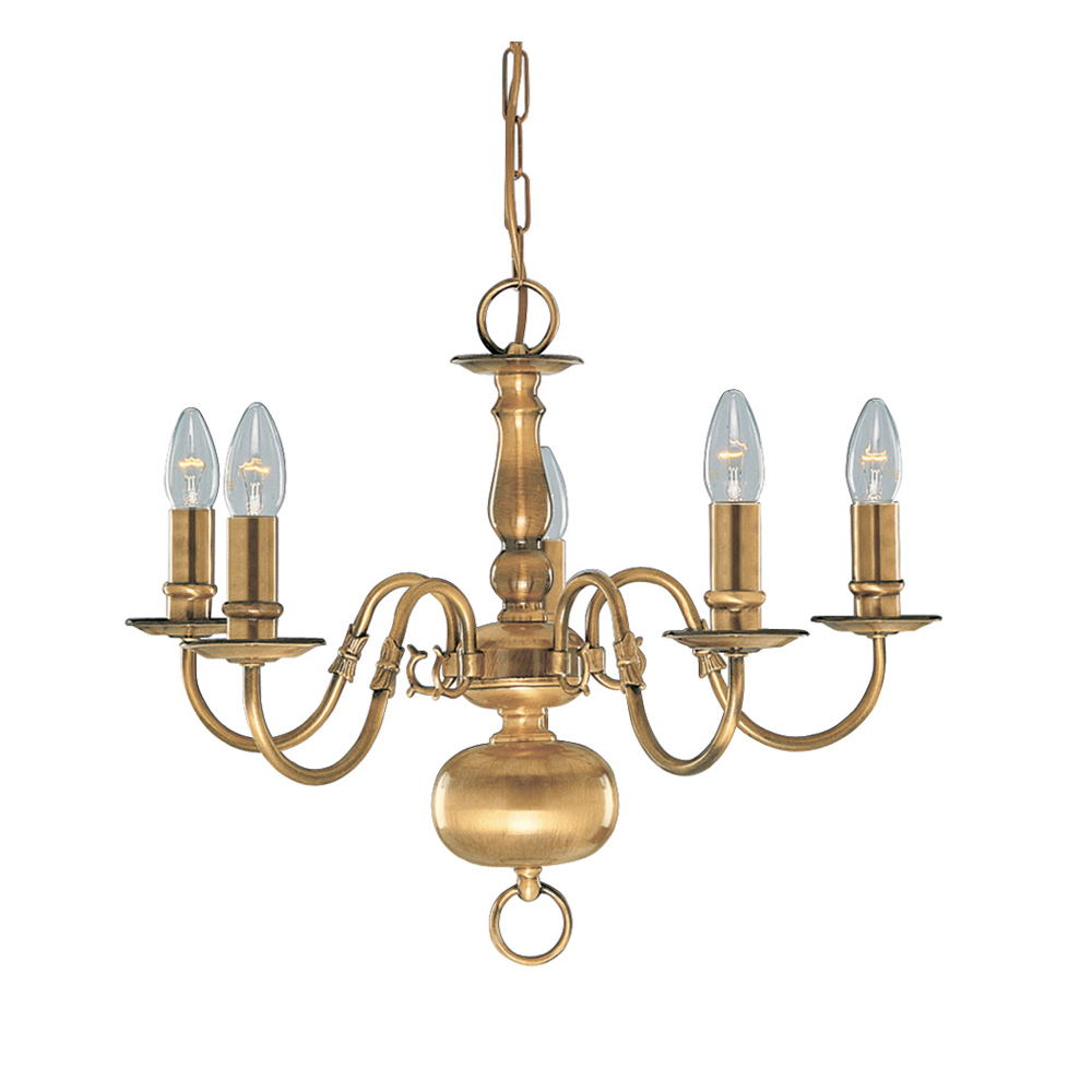 1019-5AB Flemish Antique Brass 5 Light Fitting