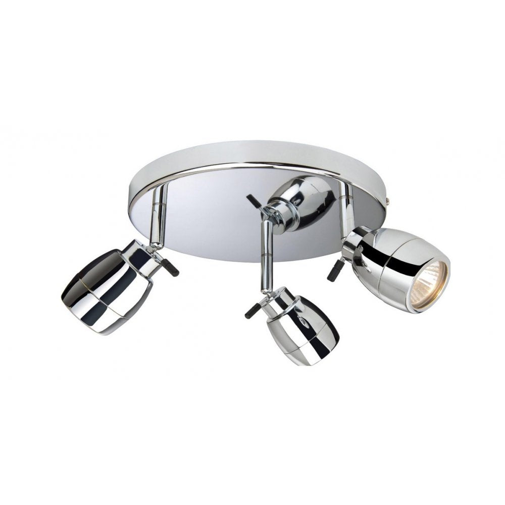 Marine Chrome 3 Way IP44 Bathroom Ceiling Spotlight