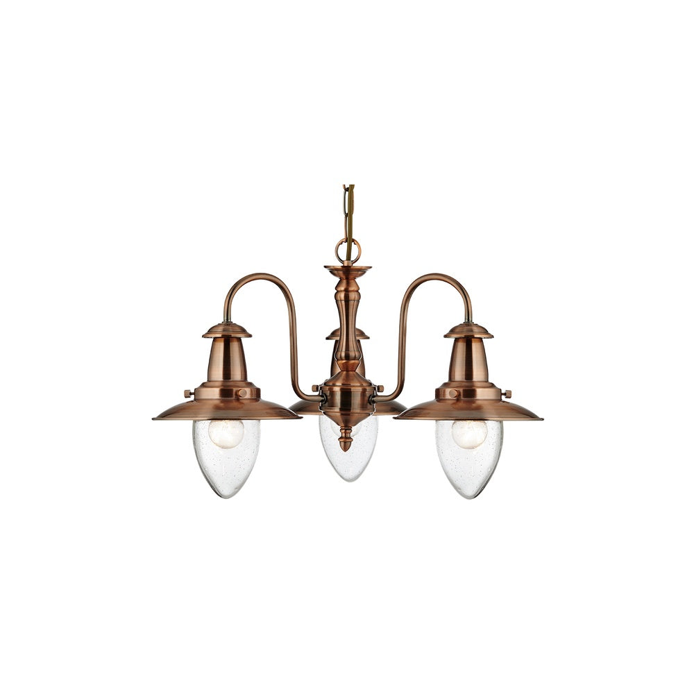 Fisherman 3 Light Ceiling Pendant Light In Copper Finish 5333-3CU