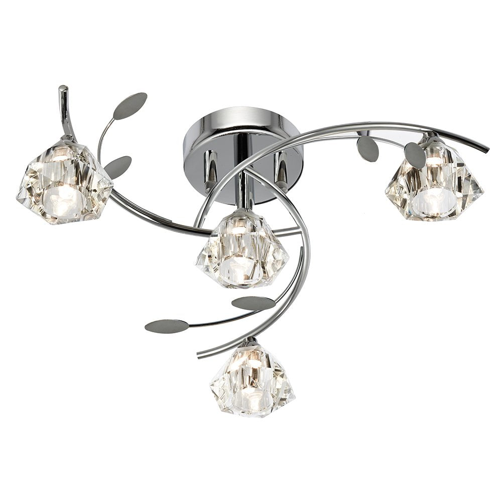 Sierra 4 Light Semi Flush Ceiling Light In Chrome - 2634-4CC