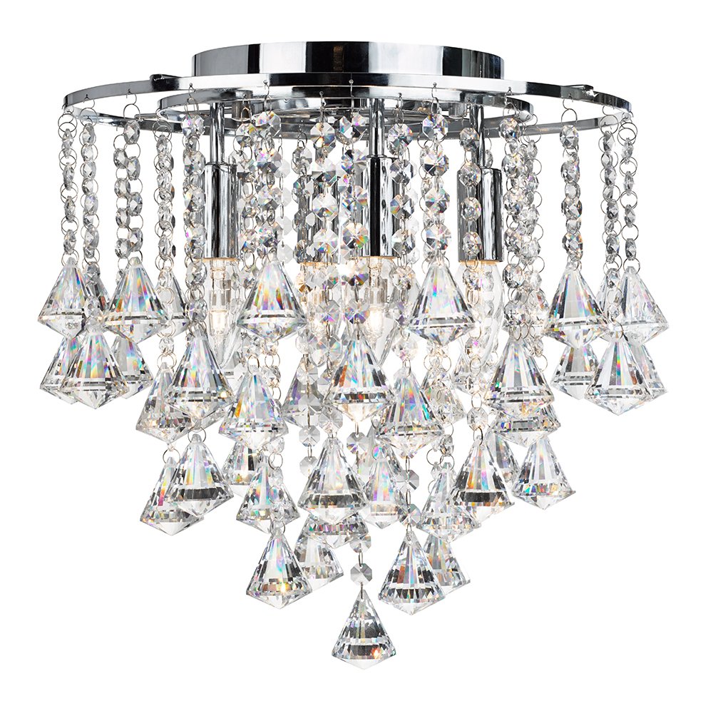 3494-4CC Dorchester 4 Light Crystal Flush Ceiling Light