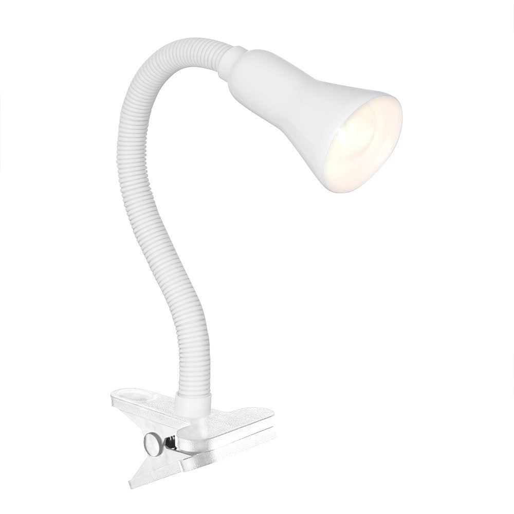 White Clip On desk Lamp - 4122WH