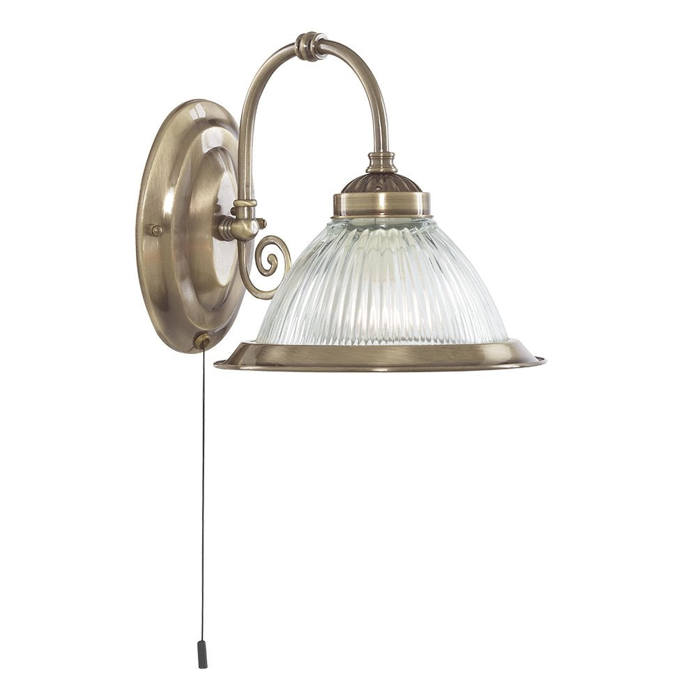 American Diner Single Wall Light In Antique Brass Finish 9341-1