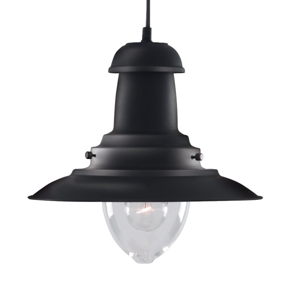 4301BK Black Fisherman Pendant Light