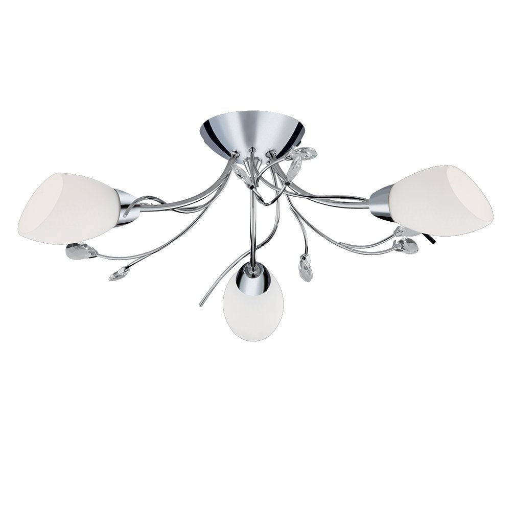 Gardenia Chrome Flush 3 Light Ceiling Light - 1763-3CC