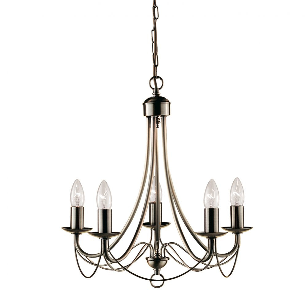 Maypole 5 Light Antique Brass Ceiling Pendant - 6345-5AB