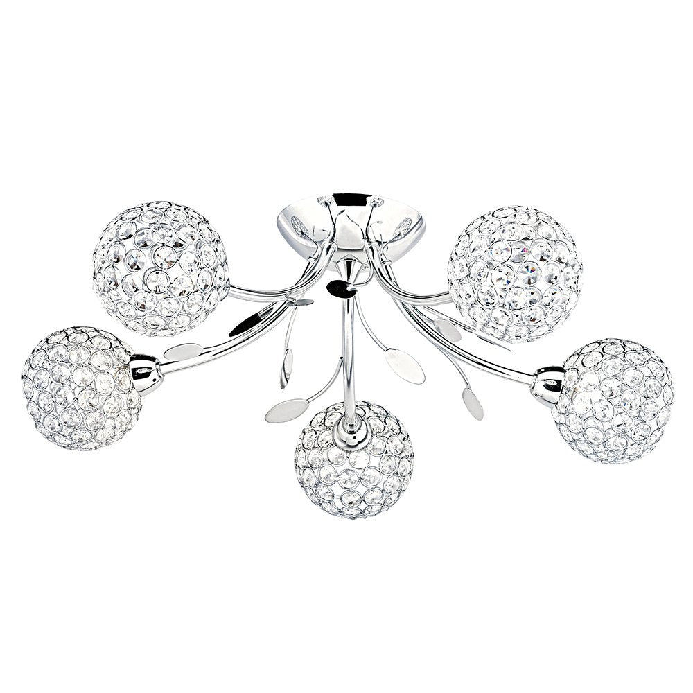 6575-5CC Bellis II Chrome 5 Light Semi Flush Ceiling Light