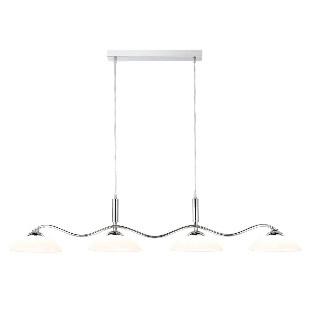 6184-4CC 4 Light Chrome with White Glass Ceiling Pendant