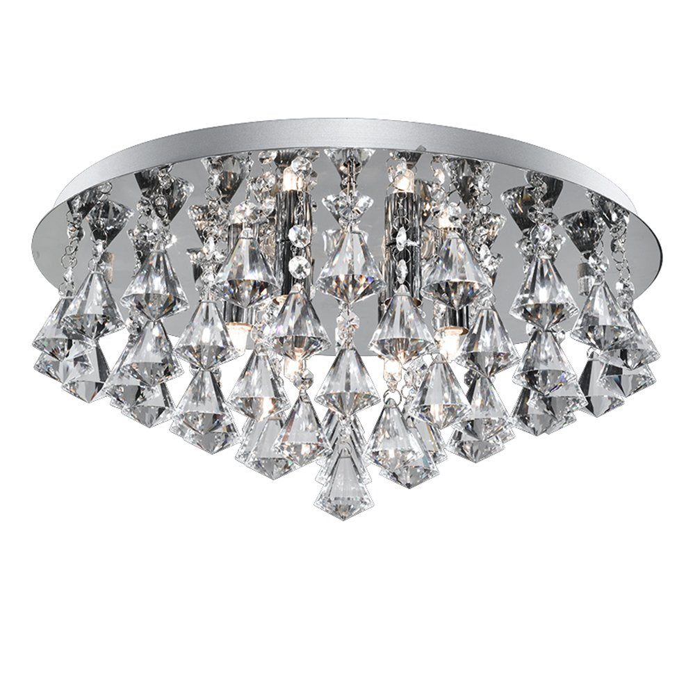 3306-6CC Hanna 6 Light Flush Ceiling Crystal Light