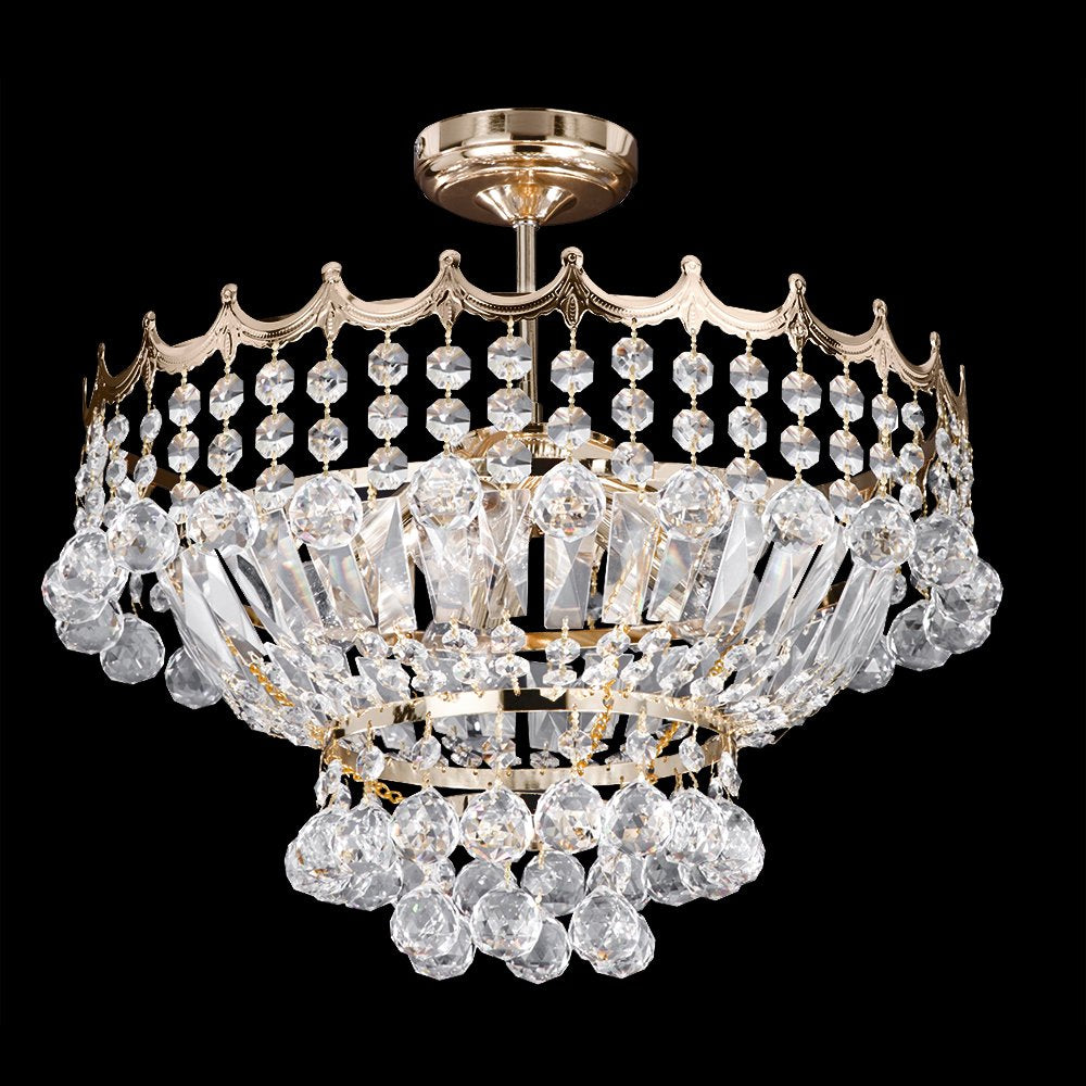 9113-39GO Versailles 5 Light Semi Flush Chandelier
