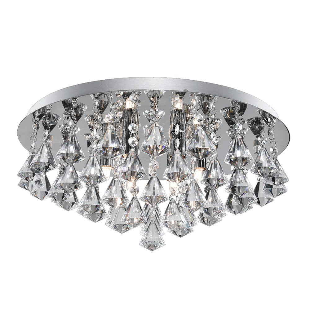 3308-8CC Hanna 8 Light Flush Ceiling Crystal Light