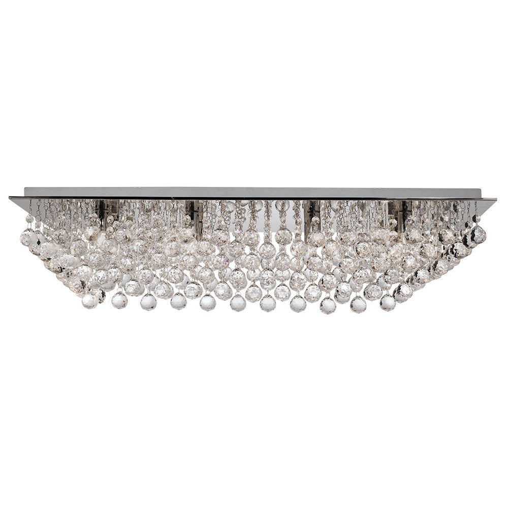 6728-8CC Hanna Chrome/Crystal Flush Ceiling Light
