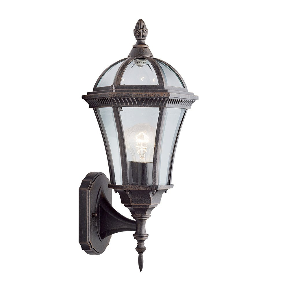 1565 Capri Rustic Brown Upright Small Outdoor Wall Light