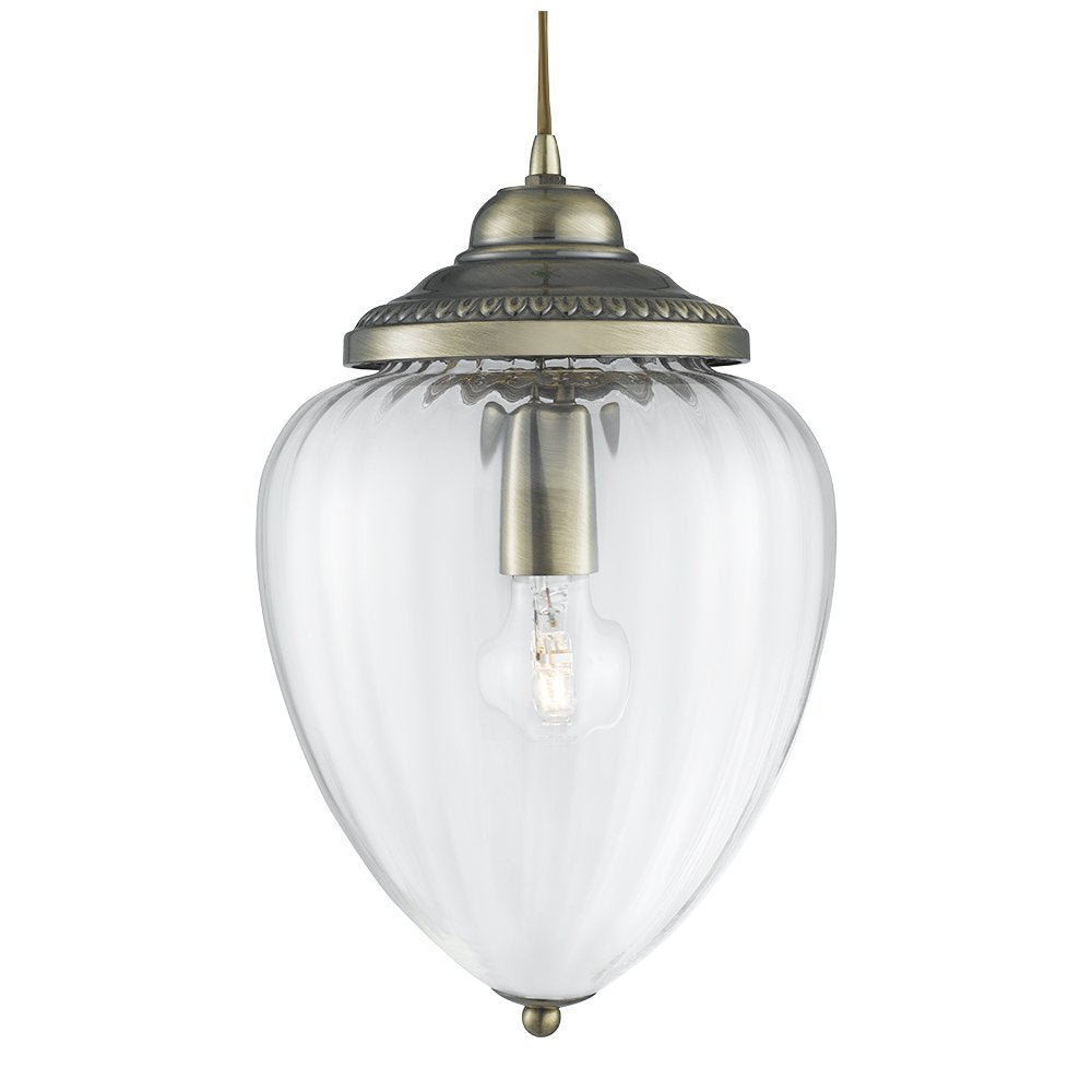 Antique Brass 1 Light Hanging Lantern - 1091AB