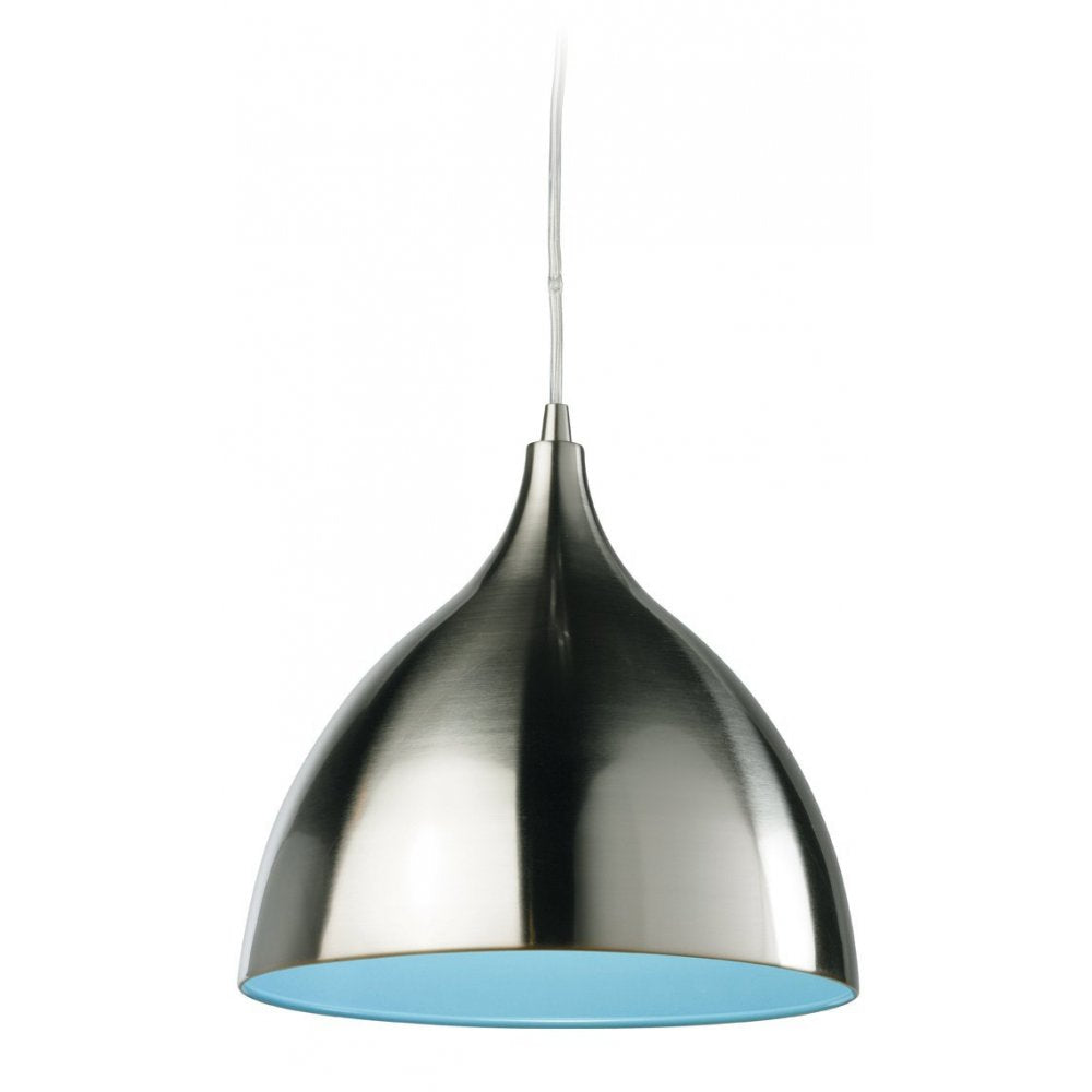 Cafe 5744 Modern Brushed Steel and BlueCeiling Pendant