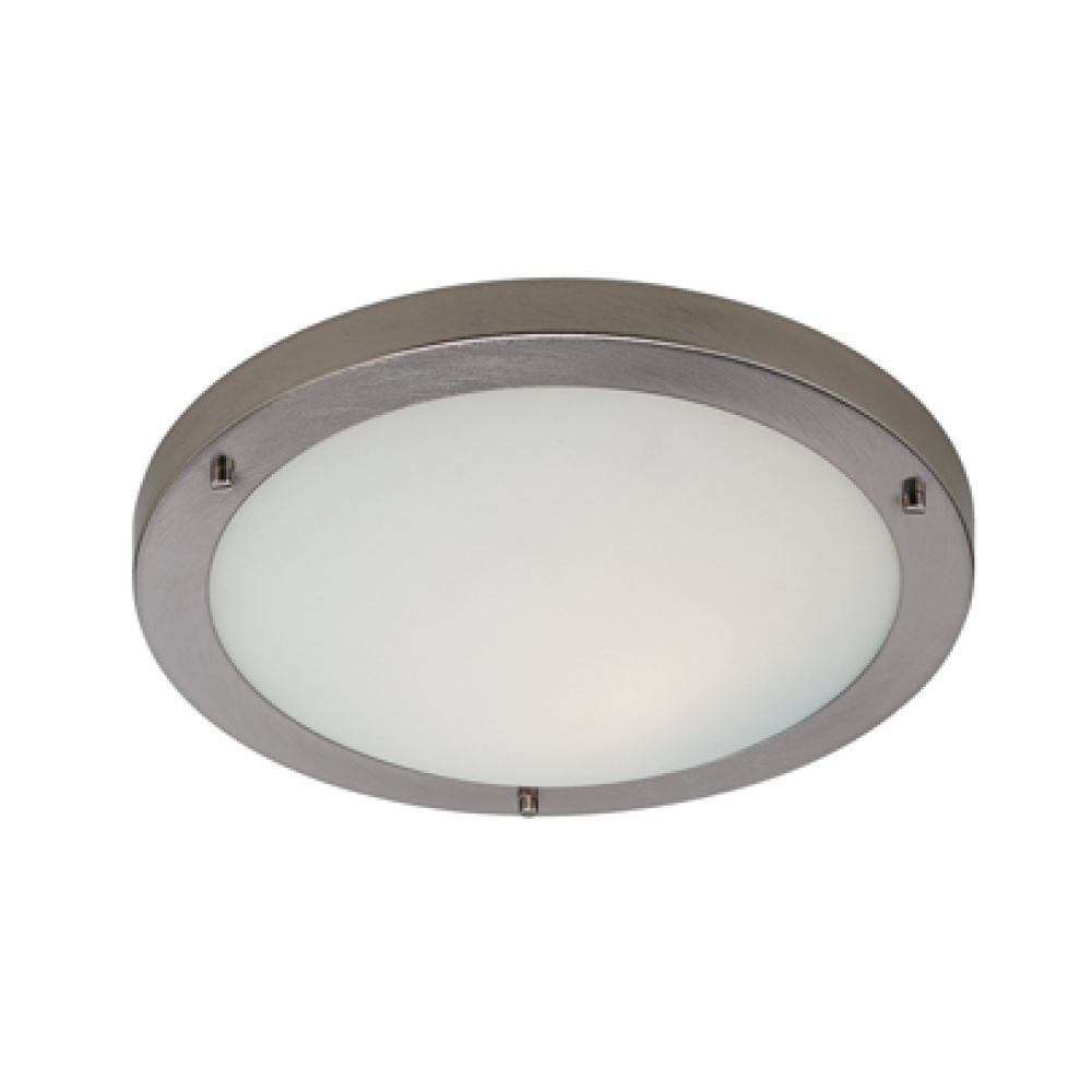 Rondo Brushed Steel Flush Ceiling Light - 2740BS