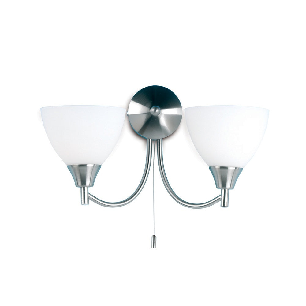 1805-2SC 2 Light Wall Light In Satin Chrome