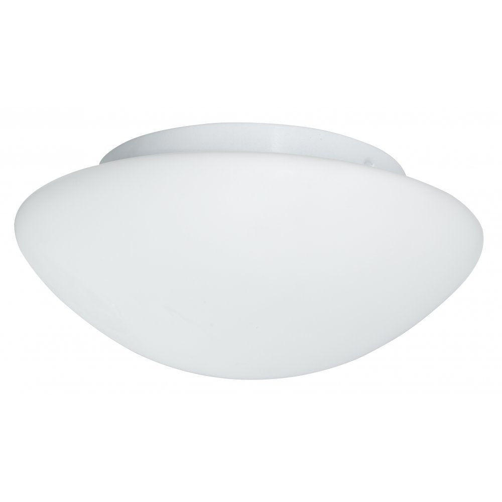 1910-23 Modern Round Flush Ceiling Light with Opal Glass Shade