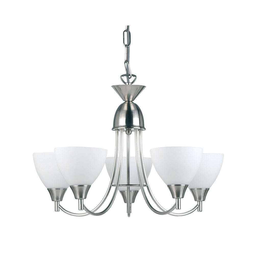 1805-5SC 5 Light Chandelier In Satin Chrome