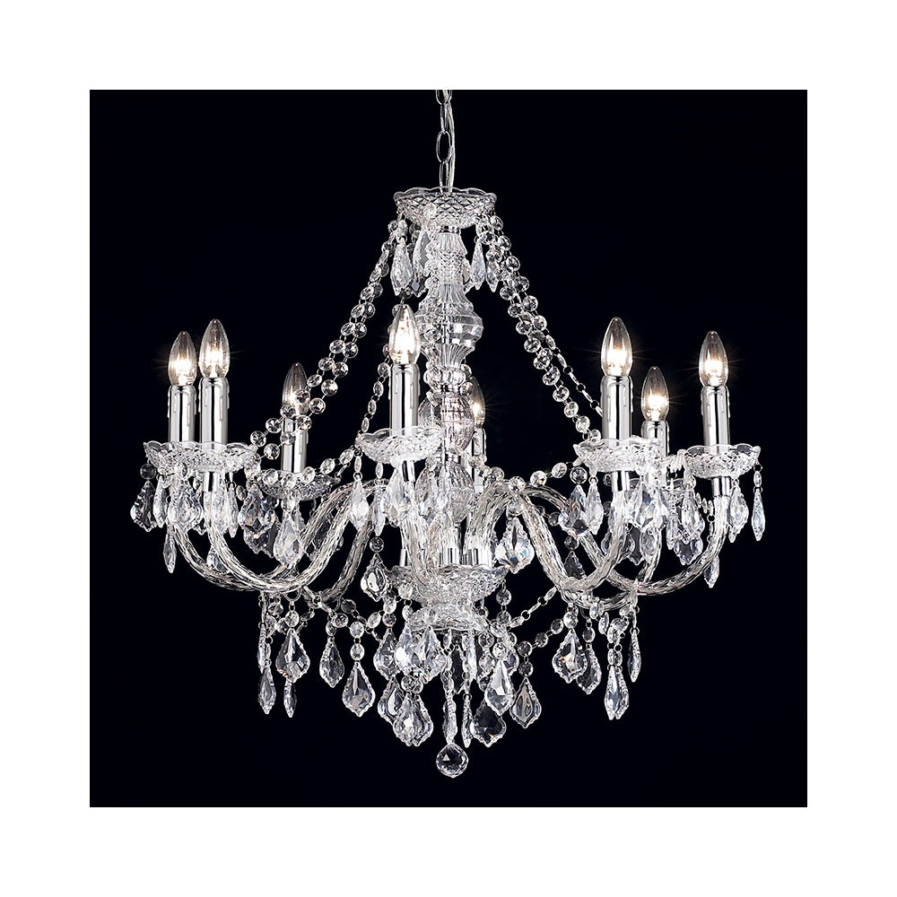 308-8CL 8 Light Chandelier In Clear Acrylic