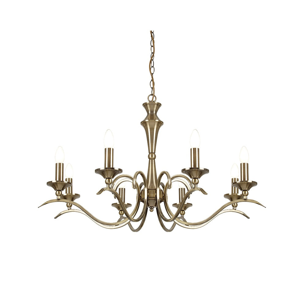 KORA-8AB 8 Light Chandelier With Antique Brass Finish