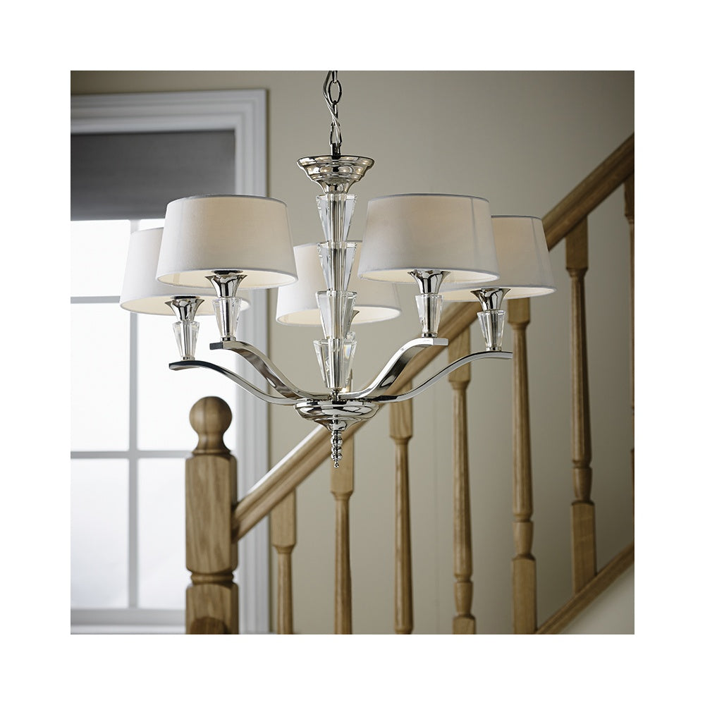 FIENNES-5NI 5 Light Stylish Polished Nickel Multi Arm Light