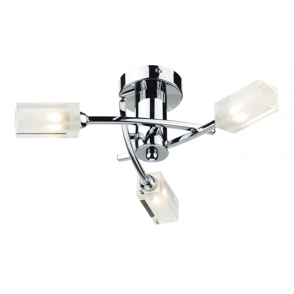 MOR0350 Morgan 3 Light Chrome Semi Flush Fitting