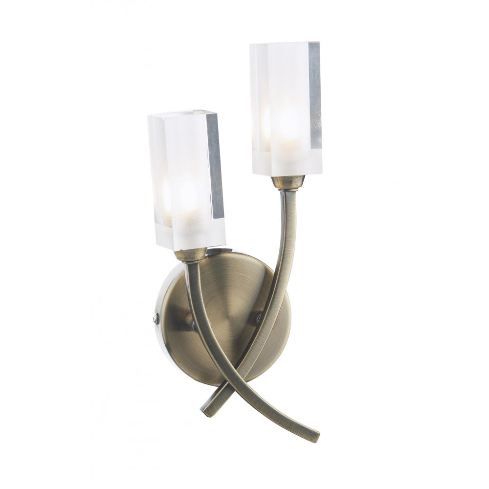 Morgan 2 Light Wall Light in Antique Brass MOR0975