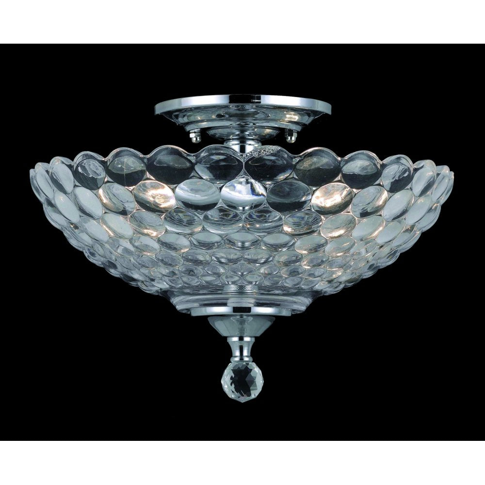 SC911241/A Two Lt Glass Semi Flush Crytal Ceiling Light