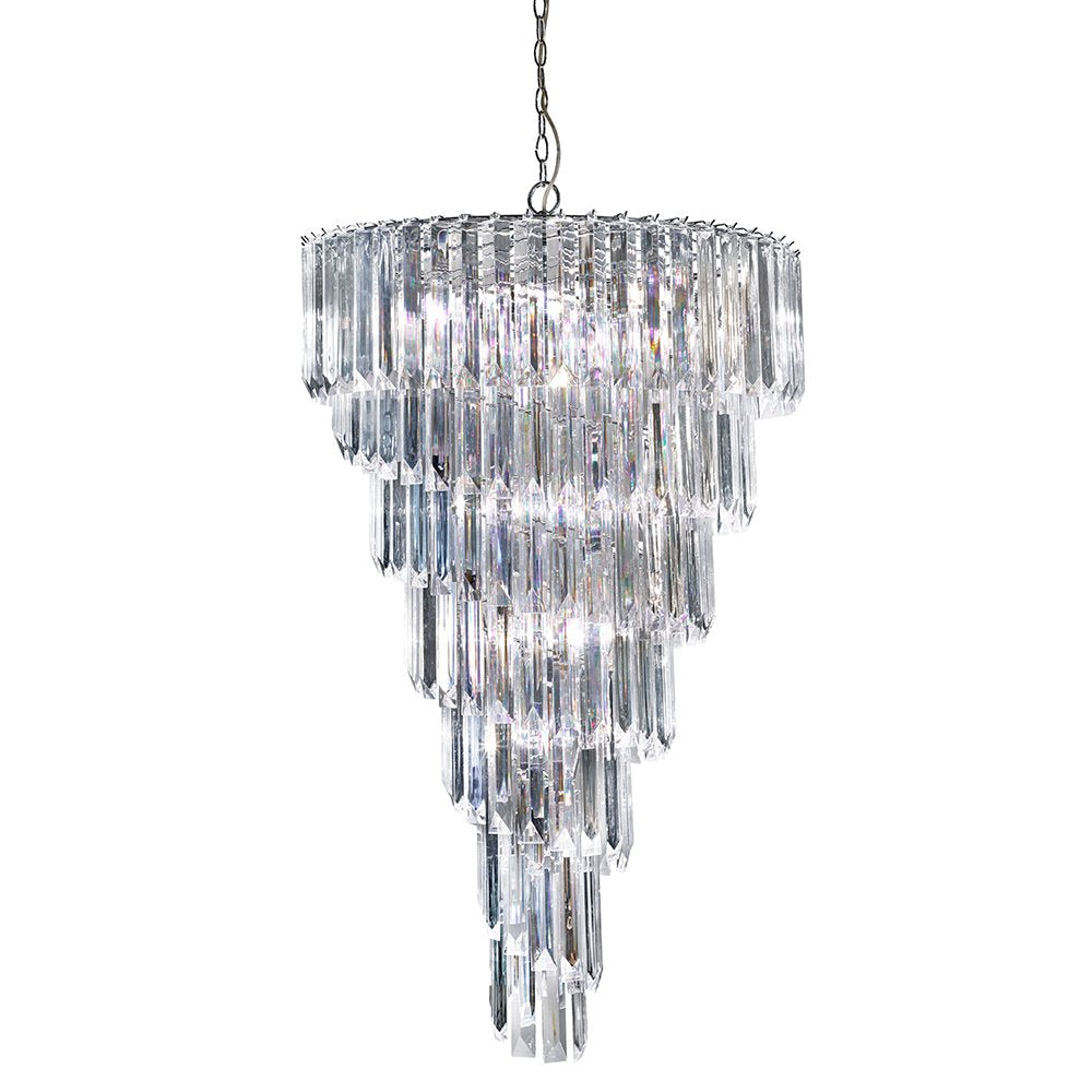 7999-9CC Sigma 9 Light Chrome Chandelier with Large Acrylic Blocks