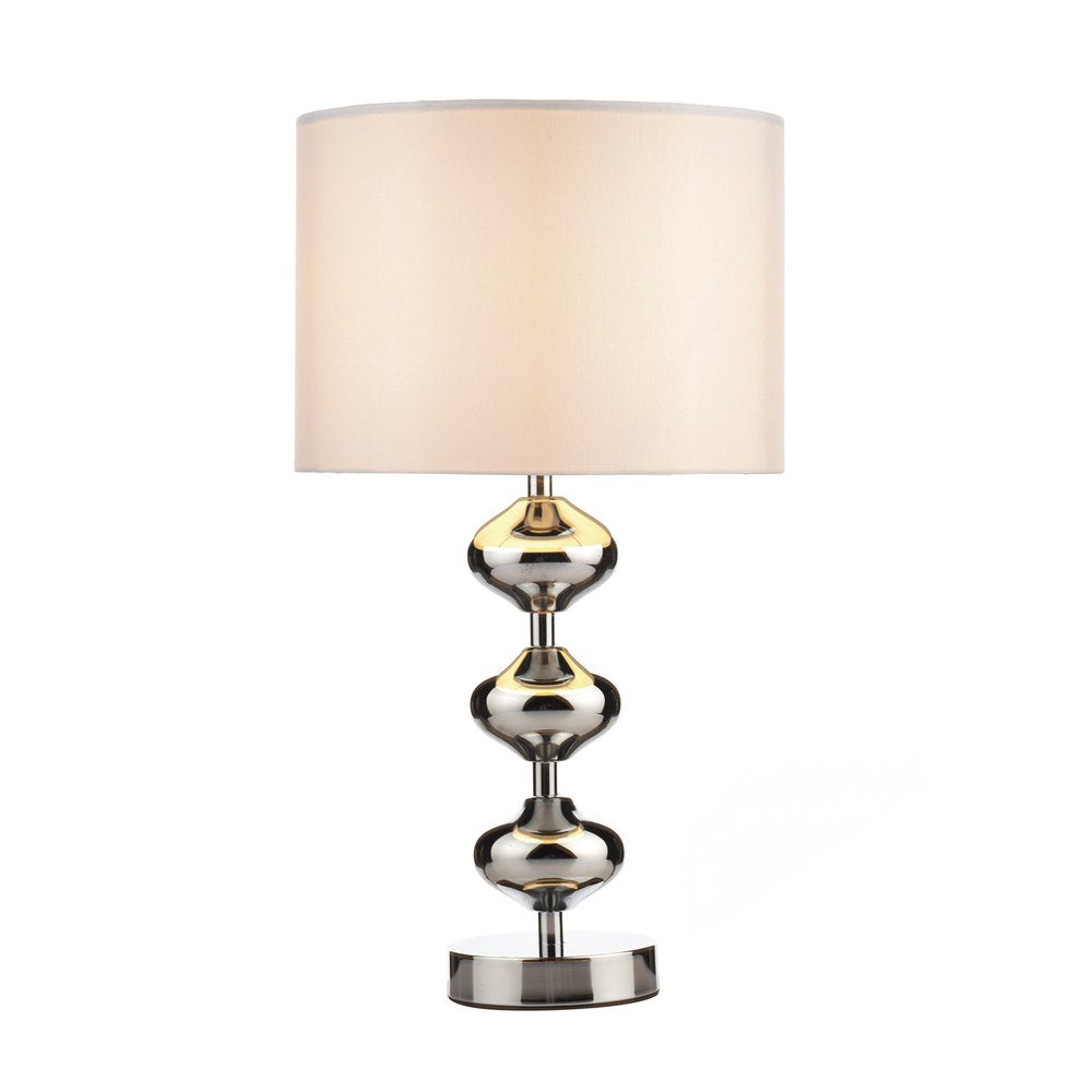 CAX4150 Caxton Modern Polished Chrome Table Lamp with Cream Shade
