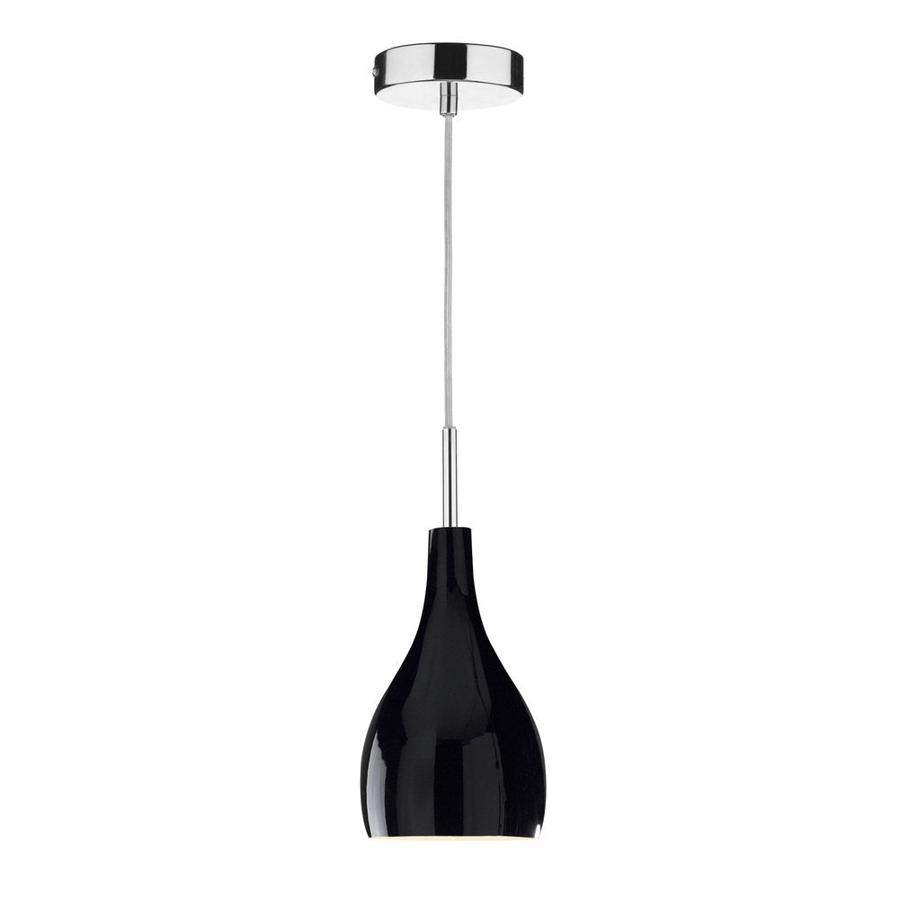 SOH0122 Soho Mini Contemporary 1 Light Black Glass Ceiling Pendant